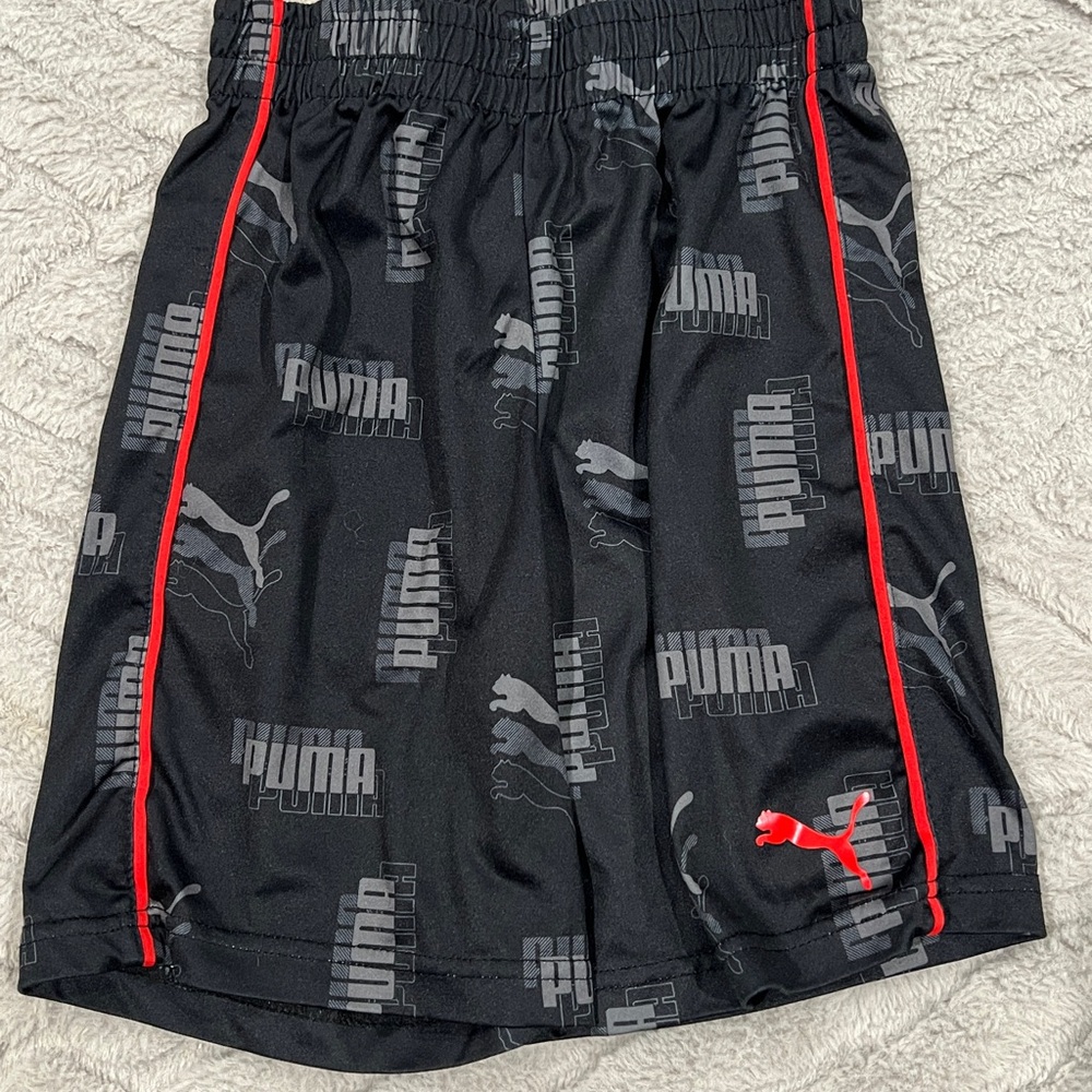 Puma Black Shorts with Red Accents